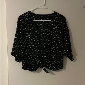 Floral Black Women's Top